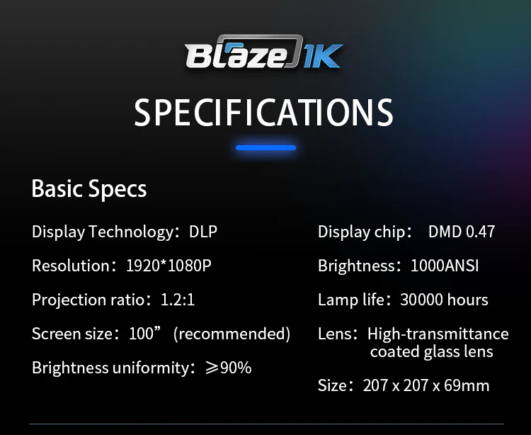 1000 Lumens 100-Inch Android Amlogic T982 Smart Projector - Blaze1K - Image 11