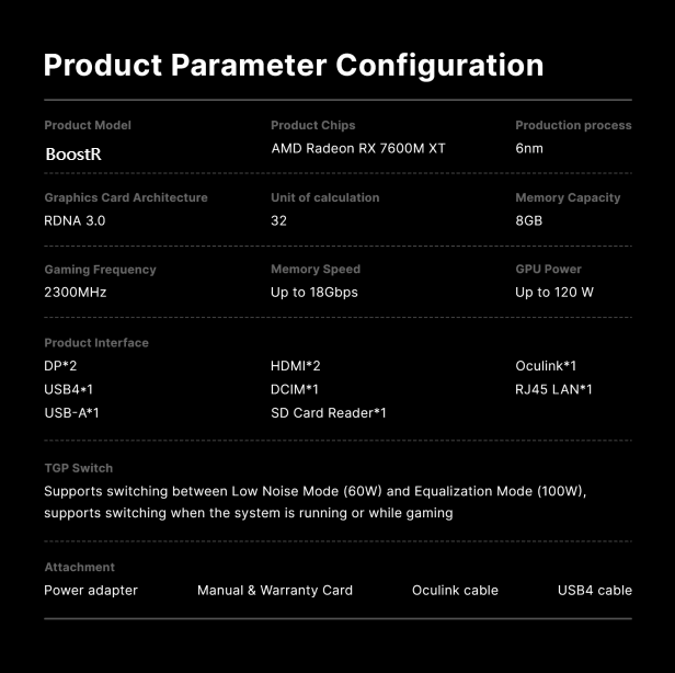 7600M eGPU AMD Radeon RX 7600M XT RDNA3.0 8GB GDDR6 Oculink GPU Dock - BoostR - Image 28