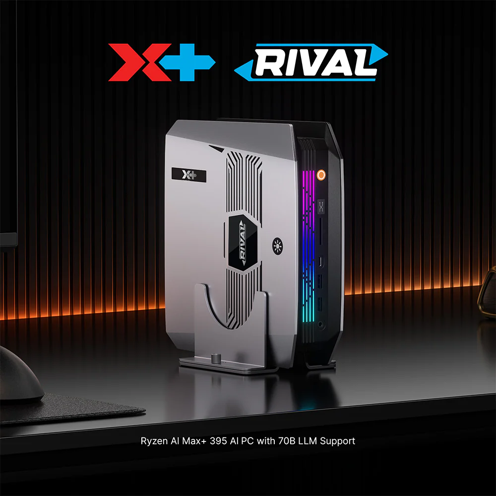 Rival Ryzen AI Max+ 395 Mini PC | Turbo 5.1GHz | Radeon 8060S | 96GB LPDDR5 | 2TB PCIe 4.0 SSD | LLMs Support - X-RIVAL