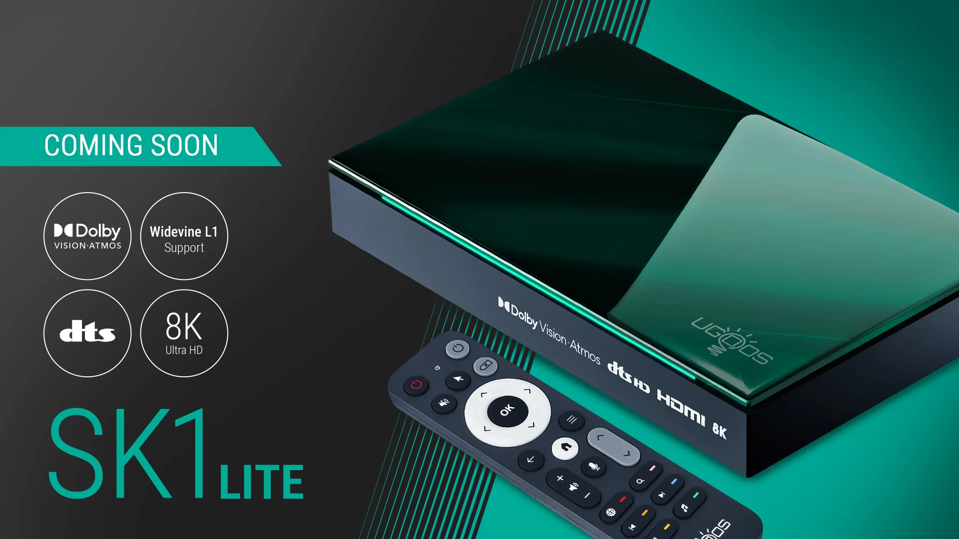 Ugoos SK1 LITE 8K ANDROID 11 TV Box Amlogic S928X-K LPDDR4 4GB RAM 64GB ROM WiFi6 1000M BT5.2 USB3.0 Support AV1 H.265 8K 60fps VP9 HDR Box
